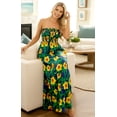 thumbnail image 3 of LA LEELA Women's Beach Casual Slit Maxi Strapless Dresses Summer Tube Dress One Size Cobalt, Floral, 3 of 3