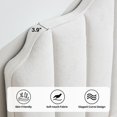 thumbnail image 3 of JURANYAZHU Thickened King/California Upholstered Headboard Velvet Fabric,Adjustable height,White, 3 of 6