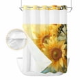 thumbnail image 2 of Sunflower No Hook Shower Curtain Waterproof, Bathroom Curtains with Snap in Liners and See Through Top Window, Yellow Spring Floral Botanical Hotel Style Bathtub Curtains Shower 60"Wx72"L, 2 of 8