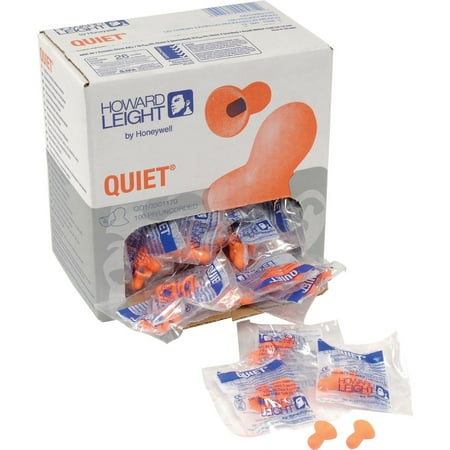 Howard Leight HLIQD1 Quiet Reusable Foam Earplug, NRR 26, Orange (Box of 100 Pair)