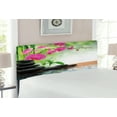 thumbnail image 2 of Spa Headboard, Composition Bamboo Tree Floor Mat Orchid Stones Wellness Greenery, Upholstered Decorative Metal Bed Headboard with Memory Foam, Full Size, Charcoal Grey Lime Green, by Ambesonne, 2 of 4