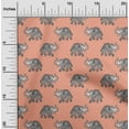 thumbnail image 1 of oneOone Organic Cotton Poplin Twill Fabric Elephant Block Print Sewing Fabric BTY 42 Inch Wide, 1 of 4