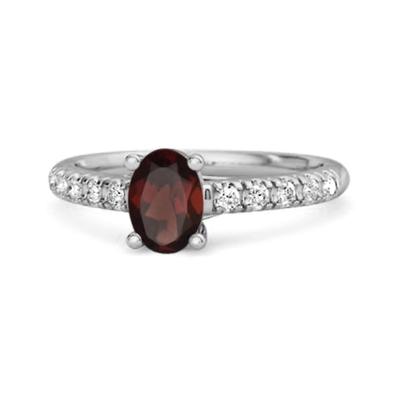 Solitaire 1.50 Ctw Garnet 925 Sterling Silver Floating Halo Bridal Valentines Day Gifts Ring