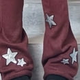 thumbnail image 4 of Yuanlong Womens Leg Warmers Black Silver Star Design Stirrup Socks Y2K Stylish Streetwear Daily Slouchy Leg Covers Socks, 4 of 4