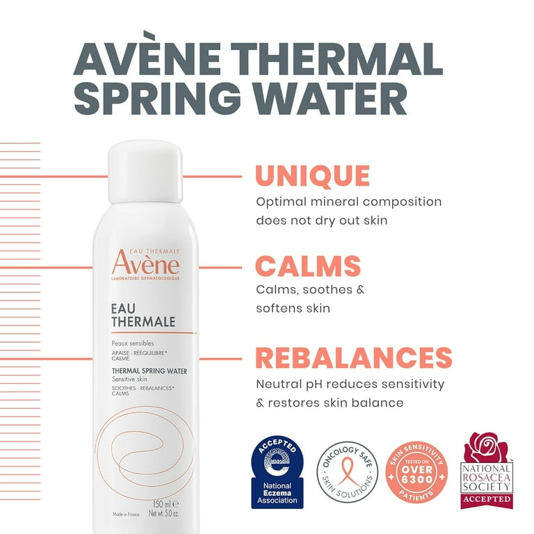Eau Thermale Avene Thermal Spring Water, Soothing Calming Facial Mist Spray for Sensitive Skin, 5 fl.oz.