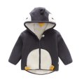 thumbnail image 4 of EnJoCho Toddler Fleece Jacket, Kids 3D Animal Hood Zip Up Plush Coat, Penguin Bunny Dinosaur Hoodie for Baby Boys Girls Fall and Winter Daily Wear, 4 of 4