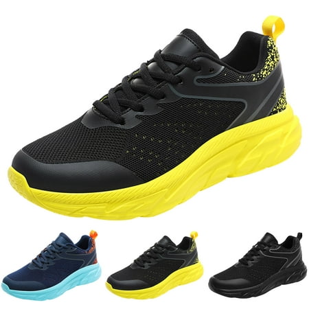 

eczipvz Men Shoes Men Sports Shoes Fashionable New Pattern Summer Mesh Breathable And Comfortable Thick Sole Casual Men Air 1 Low Sneaker (Yellow 11)
