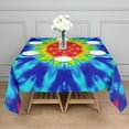 thumbnail image 3 of Rainbow Tie Dye Mandala Pattern Square Tablecloth,Waterproof Square Table Cover,Wipeable Spillproof Washable Table Cover for Home Kitchen Party Decor 52"x52"(132x132cm), 3 of 6