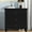 Black, variant on 3-Drawer End Telephone Table | Ideal for Bedroom Use | Iron Handles and Ball Slide Bars | Keep Your Space Tidy
