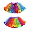 thumbnail image 2 of CPNG Girls Tutu Dress Rainbow Colored Tulle Ruffle Skirt Princess Tutu Dance Outfit Party Birthday Princess Dress(Multicolor,4-6 Years), 2 of 8