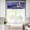 thumbnail image 2 of Sleigh Reindeer Moon Christmas Kitchen Curtain Valance, Window Curtain Valance Rod Pocket, Xmas Valances Window Treatment for Living Room Bedroom Bathroom Cafe (54x18 Snoeflake Snow Trees), 2 of 6