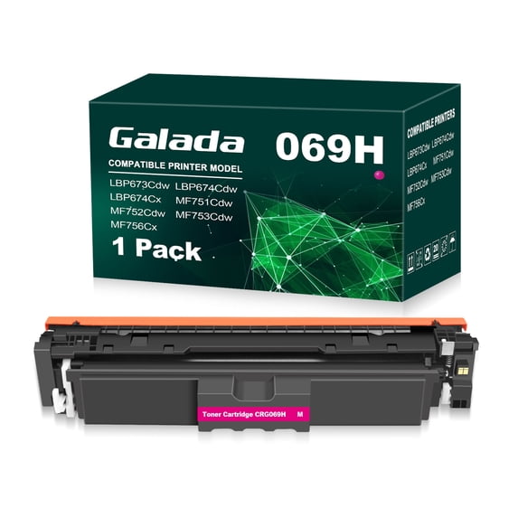 High Yield 069H 069 Color Toner Cartridges (with Chip) Replacement for Canon 069 Toner Cartridge Compatible with Canon imageCLASS MF753Cdw MF751Cdw LBP674Cdw Series Printer(Magenta)