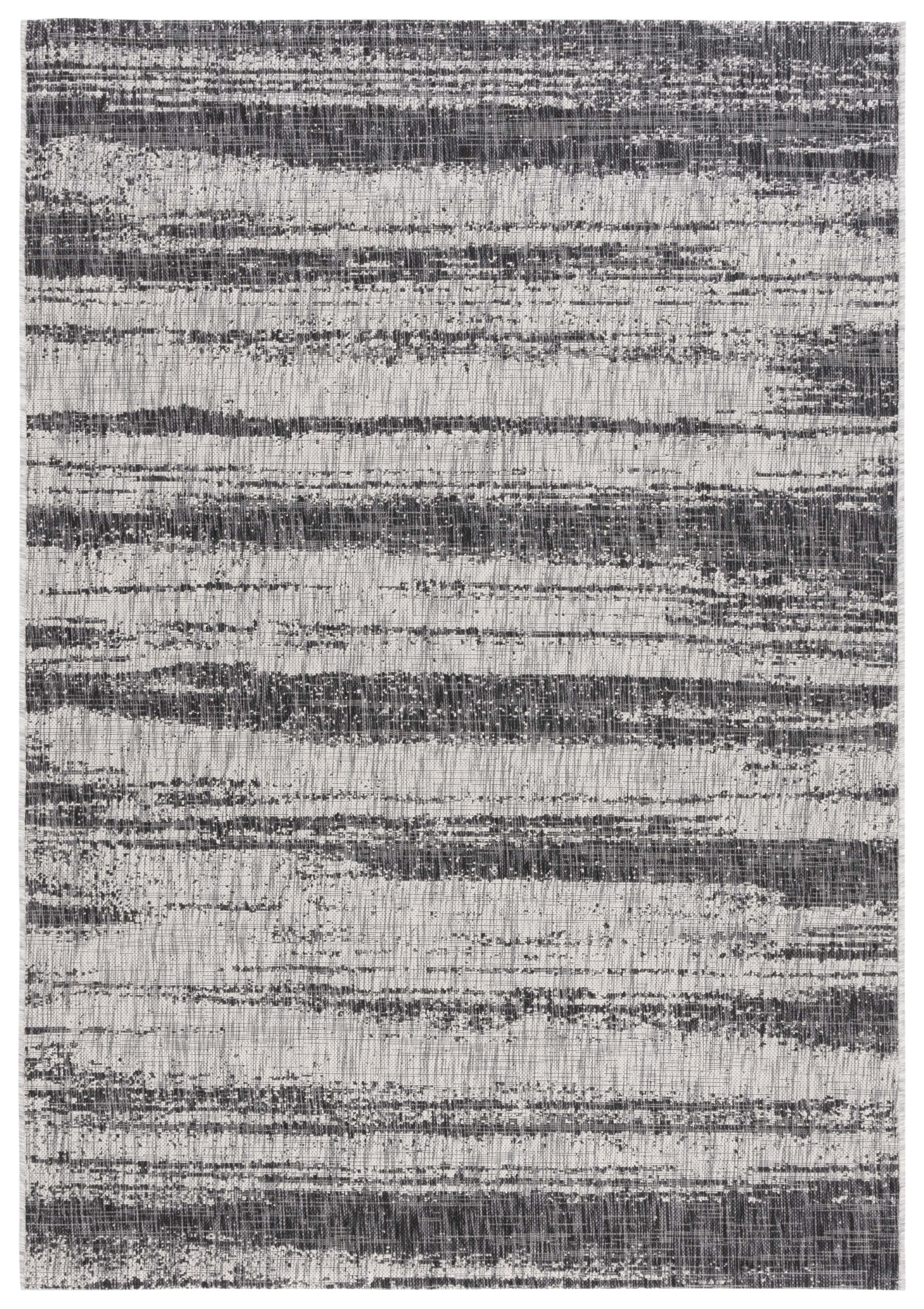 Safavieh Courtyard Jannah Abstract Indoor/Outdoor Area Rug, Gray/Black, 5'3" x 7'7"