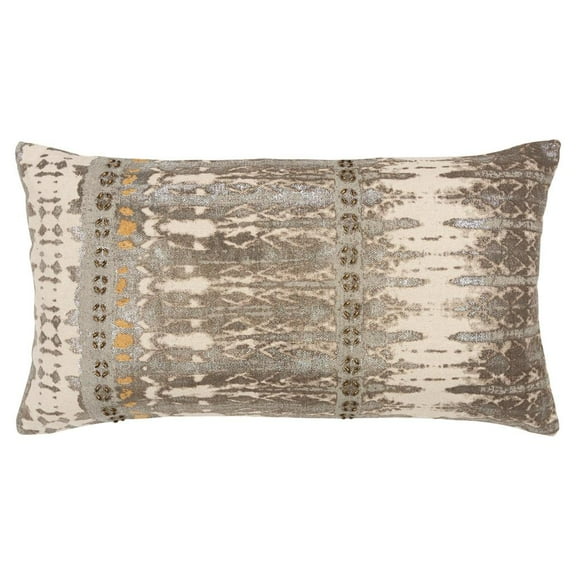 Rizzy Home Abstract 14" x 26" Cotton Pillow Cover in Gray