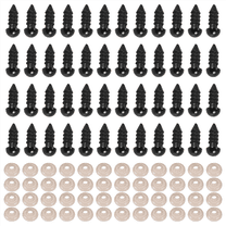 100PCS Plastic Safety Crochet Eyes Bulk with Washers for Crafts (0.24Inch/6mm)