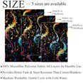 Colorful Music Notes Warm Cozy Throw Blanket Microfiber Fleece Blankets