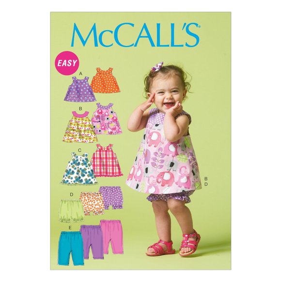 McCall Pattern Company M6912 Bebés Reversible Top Vestidos Bloomers y Pantalones Tamaño YA5
