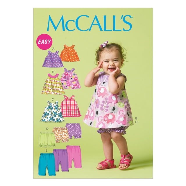 McCall Pattern Company M6912 Bebés Reversible Top Vestidos Bloomers y Pantalones Tamaño YA5