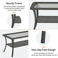 thumbnail image 5 of Unnifurnzi Outdoor Coffee Table-Patio Wicker Coffee Table with Tempered Glass Top and 2-Tier Storage Outdoor Table for Deck Porch Balcony Garden-Brown, 5 of 6
