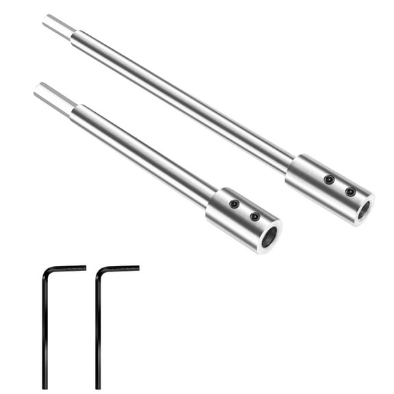 AEVXKHI 2PCS Forstner Bit Extension, 169mm 254mm Extra Long Forstner Drill Bit, Steel Extension Rod Sturdy Drill Bit Extension Post with 2 Wrench for Forstner Drill Bit