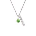 thumbnail image 2 of Delight Jewelry 10mm Lime Green Crystal Drop Silvertone Hope Anchors the Soul Bar Charm Necklace, 23", 2 of 4