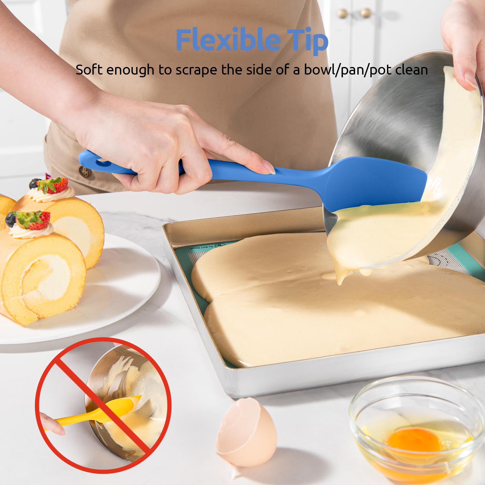 U-Taste Silicone Spoon Spatula Set of 3, 600°F Heat Resistant photo 3