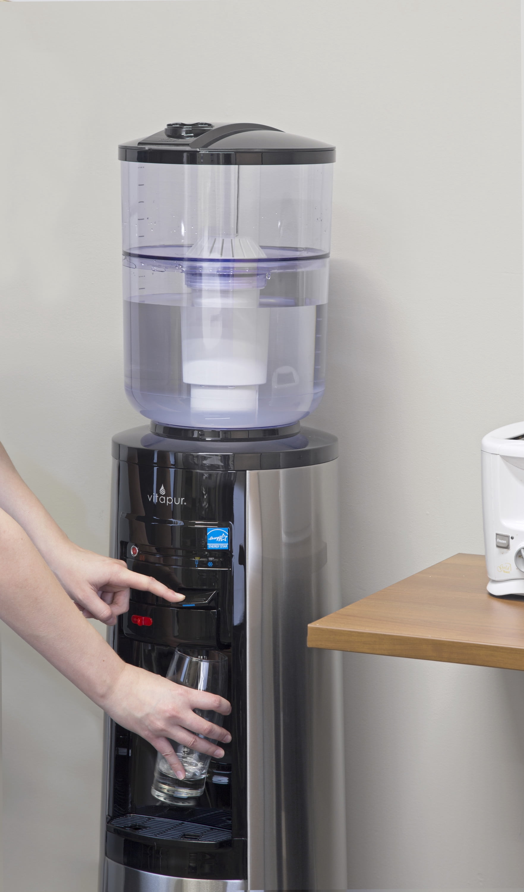 Vitapur® Water Filtration Bottle System for Top-Load Water Dispensers, Black