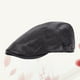 thumbnail image 5 of BRIGHTFUFU Boinas de cuero para hombres Gorra de cuero para hombres de mediana edad Gorra delantera de cuero para invierno Gorra de cuero ajustable para mujeres (Negro), 5 of 7