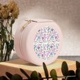 thumbnail image 6 of Fuzoiu Summer with Flamingo Print Portable Jewelry Box,Round Mini Leather Travel Jewelry Case,Small Travel Jewelry Organizer,Jewelry Holder for Ring Necklace Earring for Women Girls-Pink, 6 of 7