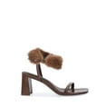 thumbnail image 2 of No Boundaries Women's Block Heel with Fur Ankle Strap, 2 of 6