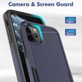 thumbnail image 2 of Allytechgroup Compatible for Apple iPhone 13 Pro Max, Rugged Shockproof Military Grade Protection Dual Layers Hard PC TPU Phone Case for iPhone 13 Pro Max, Darkblue, 2 of 5