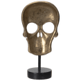thumbnail image 2 of Pacific Giftware Day of The Dead Dia de Los Muertos Engraved Golden Resin Skull Front with Base and Stand Home Decor, 2 of 6