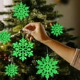 thumbnail image 4 of 36pcs Christmas Light Blue Snowflake Ornaments Plastic Glitter Snow Flakes Ornaments for Winter Christmas Tree Decorations Size Varies Craft Snowflakes, 4 of 10