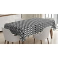 thumbnail image 1 of Abstract Tablecloth, Geometric Textured Harlequin Pattern Along Diamond Rectangular Contemporary, Rectangle Satin Table Cover for Dining Room and Kitchen, 60" X 84", Black and White, by Ambesonne, 1 of 2