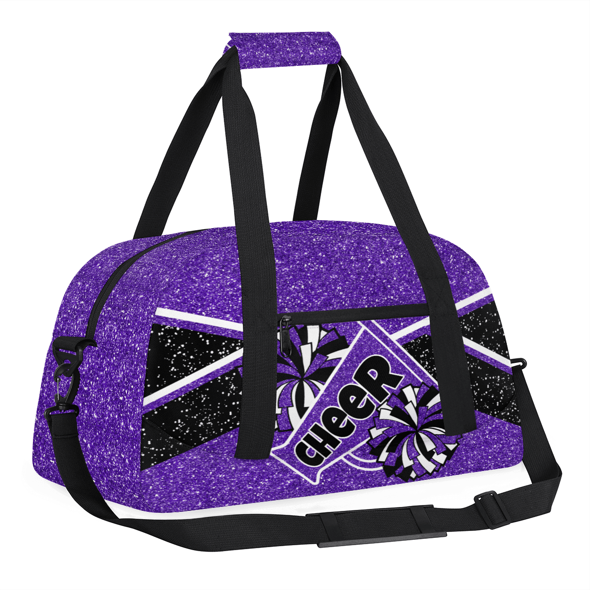 Herdesigns Cheer Bag Sports Duffle Bags Cheerleader Purple Gym Bag Weekender Travel Bag Waterproof Overnight Bag Carry On Travel Tote Bag Dance Bags