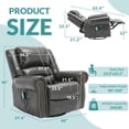 thumbnail image 2 of MEETWARM Massage Swivel Rocker Recliner, Manual Glider Rocking Recliner Chair with Heat and Vibration, 360°Swivel Lounge Reclining Chair with Remote Control/USB Ports for Living Room(Gray), 2 of 7