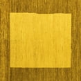 thumbnail image 1 of Ahgly Company Machine Washable Indoor Square Abstract Yellow Modern Area Rugs, 4' Square, 1 of 4