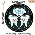 thumbnail image 3 of 2D Flat 1pc 10Inch Wooden Funny Dentists Office Wall Clock for Livingroom, Kitchen, or Office., 3 of 7
