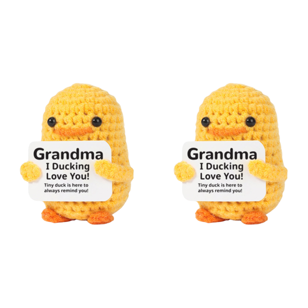 Inspirador Positivo Pato Crochet Lindo Tejido Emocional A Mano (H)