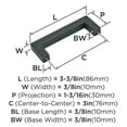 thumbnail image 4 of Amerock Monument 3 inch Center-to-Center Matte Black Cabinet Pull, 25 Pack, 4 of 7
