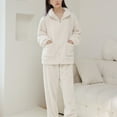 thumbnail image 3 of Women'S Fleece Pajamas Long Sleeve Zip Up Jackets Pants Set Lounge Sets for Women Winter Cozy Pajamas for Women Soft, 3 of 5