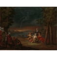 thumbnail image 2 of Jean Baptiste Vanmour 18x15 Gold Ornate Wood Frame and Double Matted Museum Art Print Titled - Turkish Women in the Countryside Near Istanbul (C. 1720 - C. 1737), 2 of 4