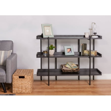 OneSpace - Modern 3-Shelf Bookcase - Black