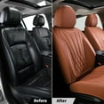 thumbnail image 4 of Coverado Front Car Seat Covers, Premium Leather Seat Protectors, Sleek Design Universal Fit for Most Cars, Brown, 4 of 6