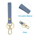 thumbnail image 4 of Uxcell PU Leather Keychain, Key Holder Keyring with Metal Key Ring Anti Lost Lobster Clasp for Men,Light Blue,2 Pack, 4 of 6