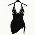 thumbnail image 5 of Ohufall One Piece Swimsuit for Women Tummy Control Swim Dresses Skirt Tie Knot Swimdress Bathing Suit, 5 of 6