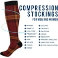 thumbnail image 4 of FREEAMG 1 Pairs Orange and Red Plaid Compression Socks for Women Men Knee High Stocking for Running,Athletic,Medical, 4 of 7