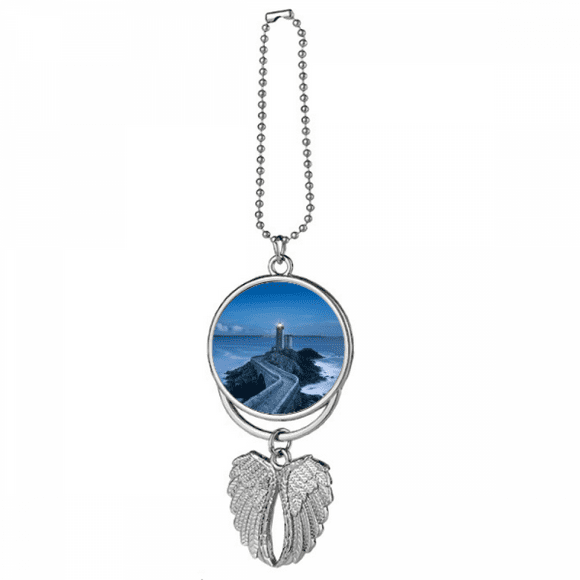 Ocean Dark Tower Picture Art Deco Fashion Silver Wing Car Pendant Decoration