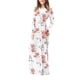 thumbnail image 3 of Vestido largo con estampado floral, manga larga, cuello redondo, cintura fruncida, vestido de mujer con bolsillos laterales, 3 of 5