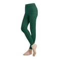 thumbnail image 1 of EMEM Apparel Women's Ladies Solid Colored Seamless Opaque Dance Ballet Costume Full Length Microfiber Footless Tights Leggings Stockings Hunter Green A, 1 of 5